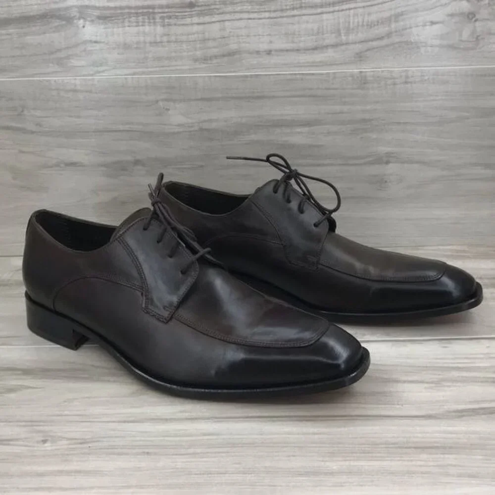 Sarar Dress Shoes Men's EU 44 Brown Leather Derby Oxford Lace Up